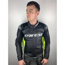 Dainese Racing 3 Leather Jacket -Motorcycle Gear large 1293